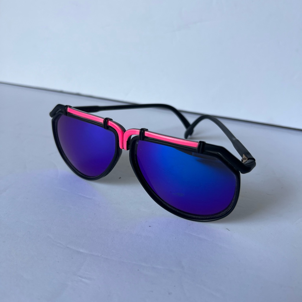 Ted Lapidus Vintage Sunglasses Made In France Aviator 62mm Rare Tl16 Blue Mirror
